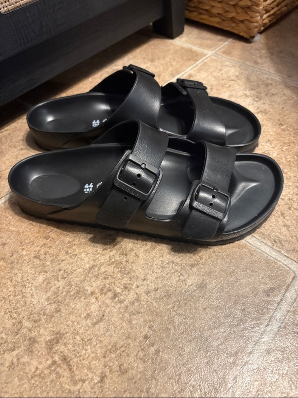 Birkenstock Black Two-Strap EVA Slide Sandals
